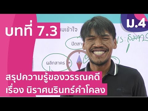 วิชาภาษาไทย ชั้น ม.4 เรื่อง สรุปความรู้และประเมินค่าบทประพันธ์ของวรรณคดีเรื่อง นิราศนรินทร์คำโคลง