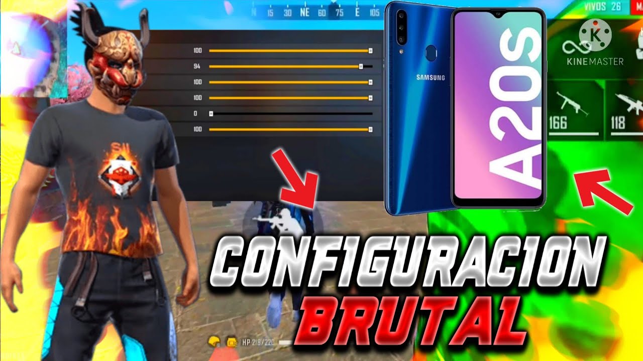 CONFIGURACIÓN PERFECTA PARA SAMSUNG A20 Y A20S FREE FIRE NUEVA  ACTUALIZACIÓN *todo rojo* - YouTube