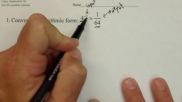 Converting an Exponential Equation to a Logarithmic Equation QR10 1