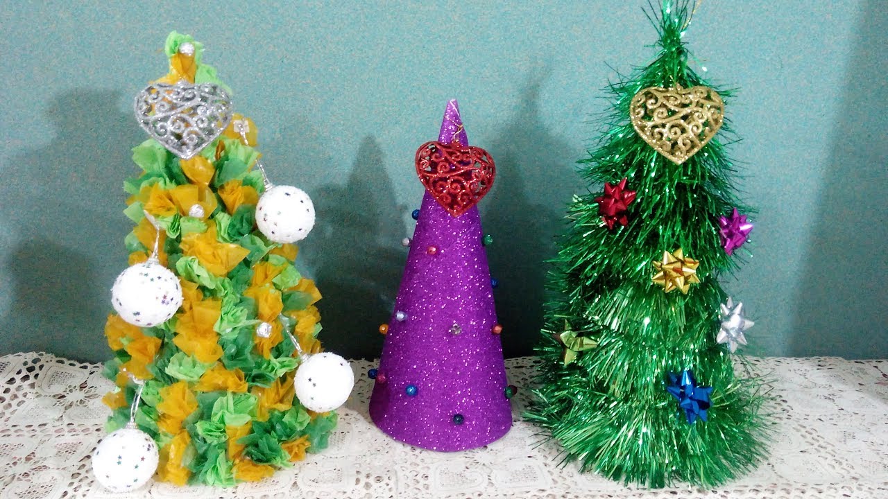 3 افكار لعمل شجرة عيد الميلاد الكريسماس بطريقة سهلة Diy