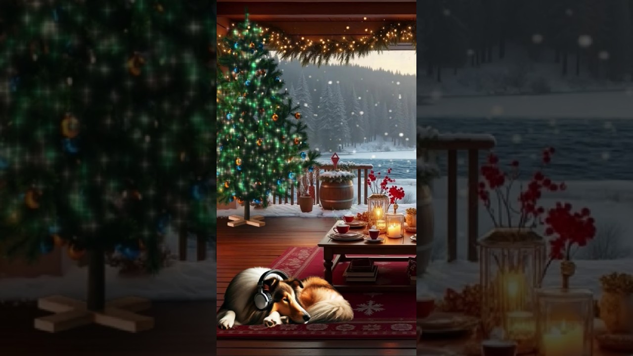 ❄️ Зимнее настроение | Рождественская терраса с треском дров и расслабляющей фортепианной музыкой