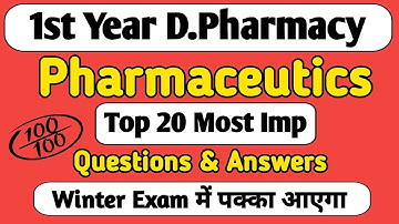 Pharmaceutics Top 20 Most IMP Questions and Answers #msbte #ruhs #bteup 