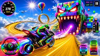 Superhero Bike Stunt Race 3D - Extreme Motocross Dirt Bike Racing Game - Android iOS Gameplay #P1 screenshot 3