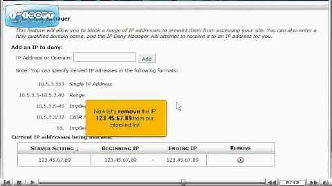 How To Use The IP Deny Manager In cPanel