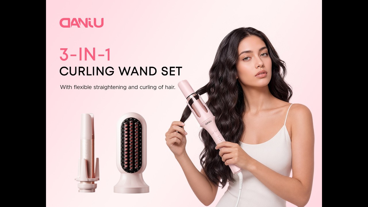DANJU 3-in-1 Automatic Curling Iron User Guide - YouTube