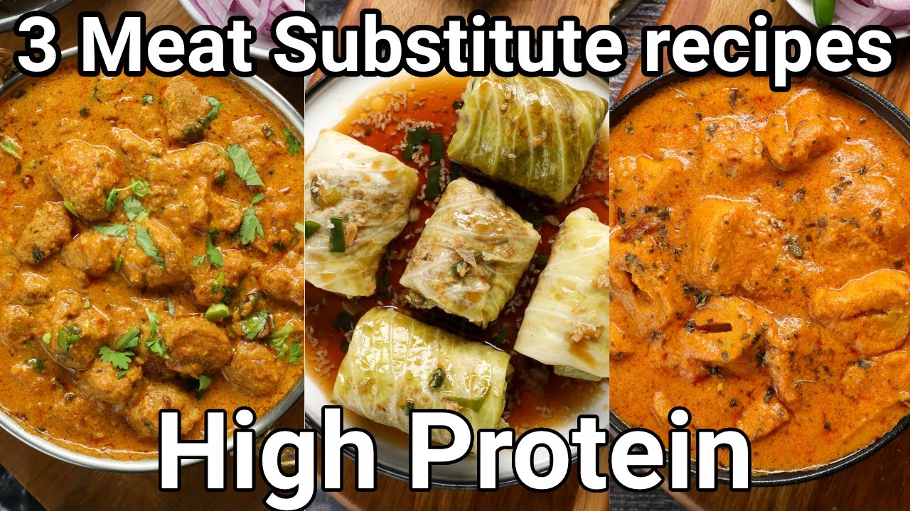 3 must try meat substitute or veg meat recipes with high protein diet | 3 vegan meat recipes | Hebbar | Hebbars Kitchen