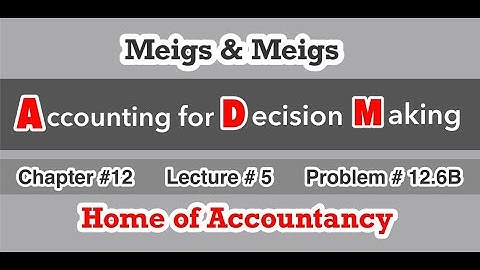 Lecture # 05 || Chapter 12 || Financial& Managerial Accounting (ADM) || Problem # 12.6 B ||