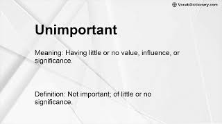 Unimportant Meaning