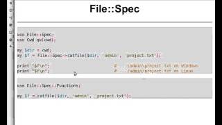 Beginner Perl Maven tutorial: 11.9 - File::Spec