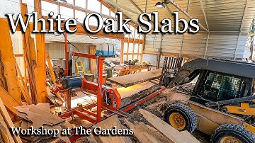 White Oak Live Edge Slabs Milled on WoodMizer LT15 Wide Sawmill