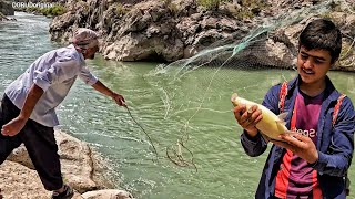 🎣 Mohsen Catches His First Fish from the River | An Unforgettable Day in Nature 🐟🌿