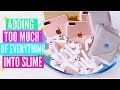 Adding Too MUCH Ingredients Into SLIME + GIVEAWAY! Adding Too Much Of Everything Into SLIME!