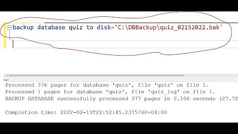 How to take sql database backup using sql query MS SQL Server Database backup sql  backup query