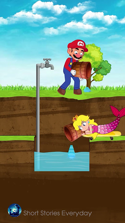 Prinecss Peach mermaid punished Bad Mario 💪💚 #shorts #tiktok #Story #viral