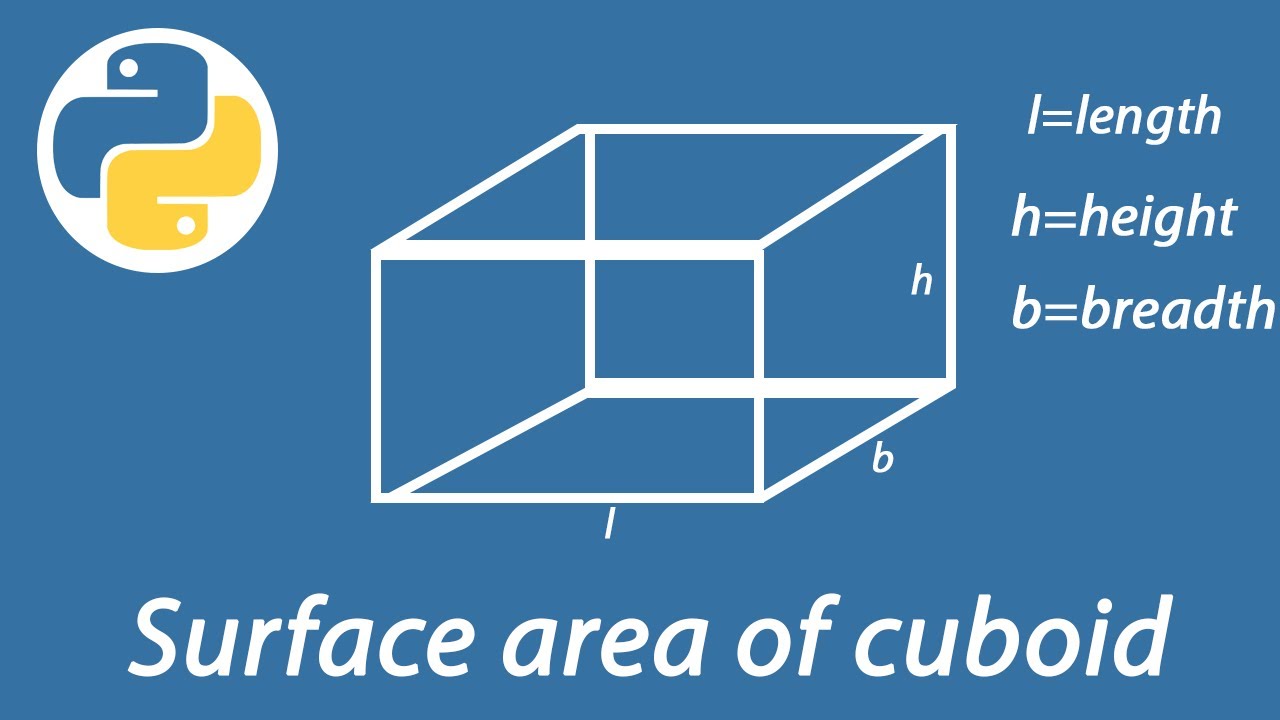 Surface area of cuboid in python - YouTube