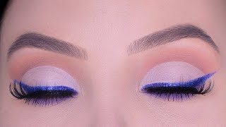 Purple Glitter Eyeliner Cut Crease Makeup Tutorial