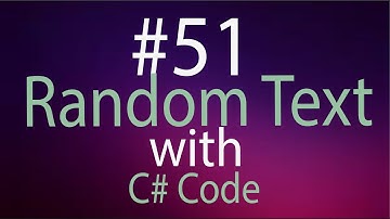 Random Text In C# Urdu Tutorial