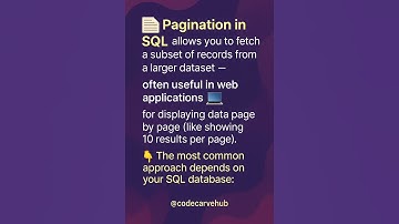 Pagination in SQL... #sql #sqlserver #sqlpagination #paging #coding #database #codecarvehub #shorts