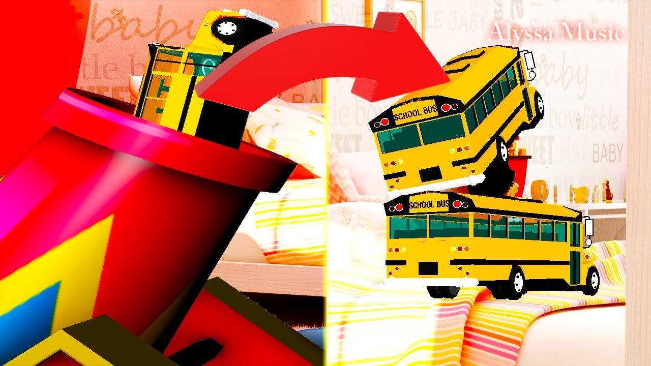 School bus cannon | stack up bus two level - YouTube