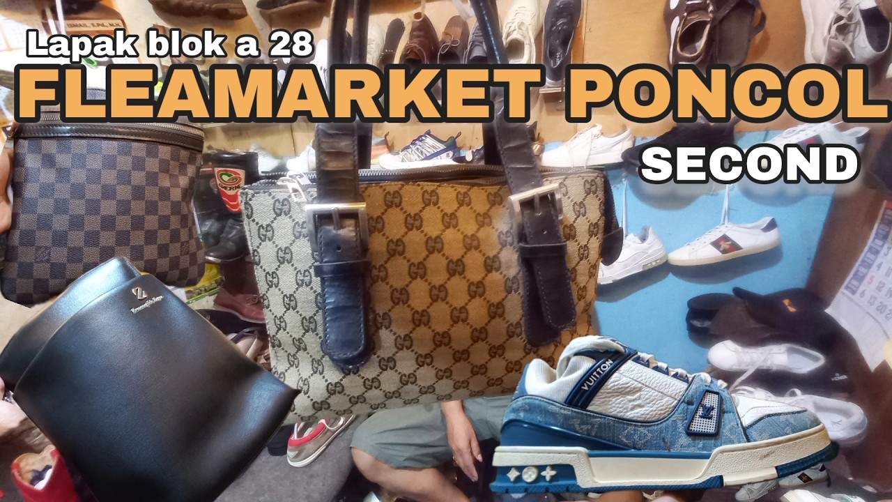 FULL‼️BANJIR TAS KULIT LV  DOMPET KULIT TERBAIK DI LAPAK SEPATU BEKAS PASAR LOAK PONCOL 