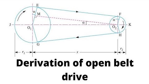 derivation of open belt drive || length of open belt || kinematics of machinery ||