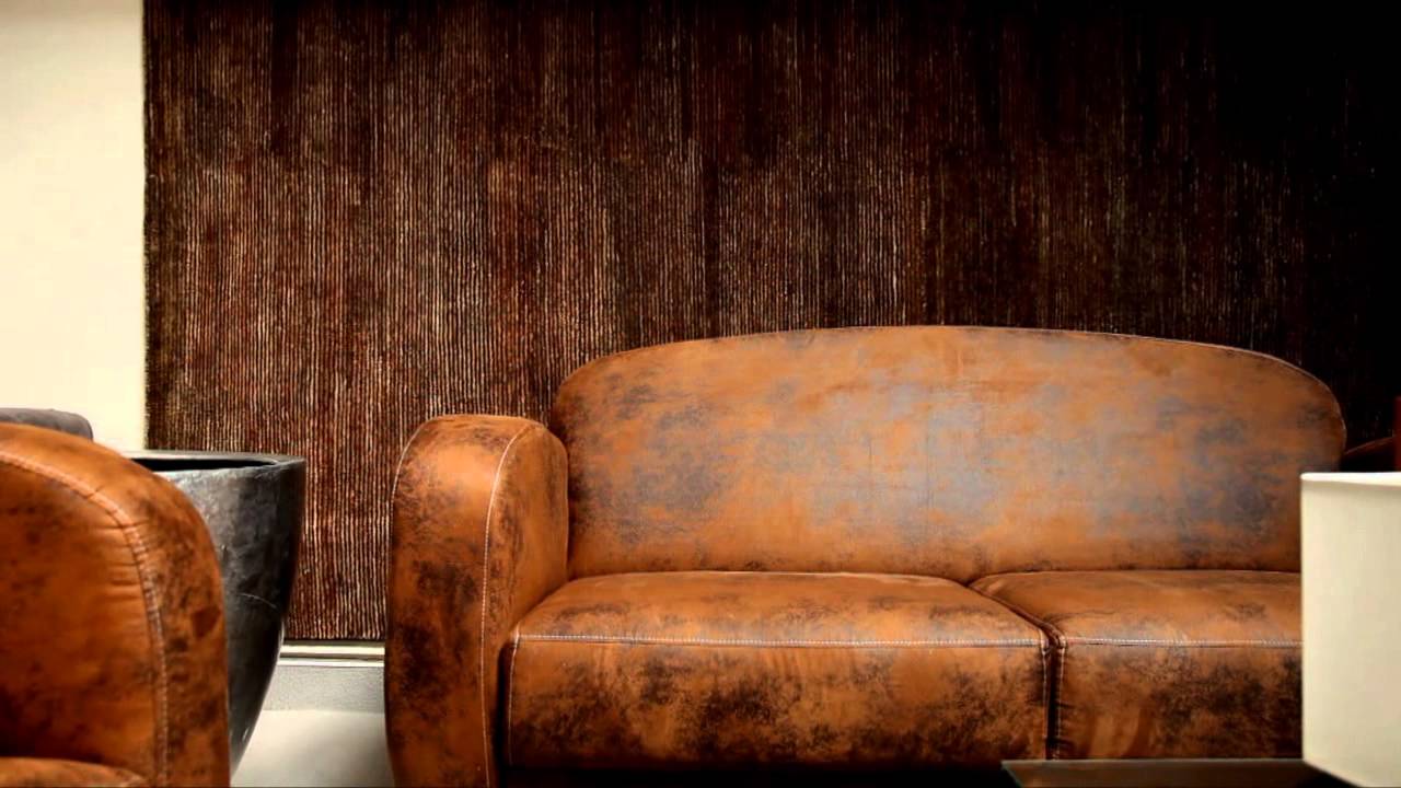 Ensemble club fauteuil et canapé imitation cuir vieilli modèle ...