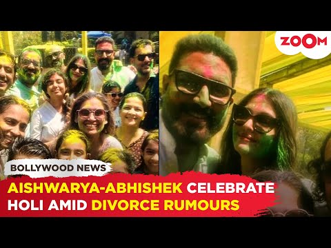 Aishwarya Rai backslashu0026 Abhishek Bachchan’s CRAZY Holi celebrations with friends amid DIVORCE rumours - ZOOMTV