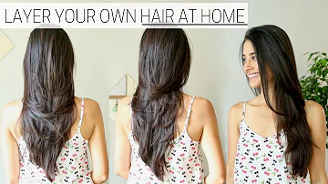 HOW I CUT & LAYER MY HAIR AT HOME » diy long layers haircut