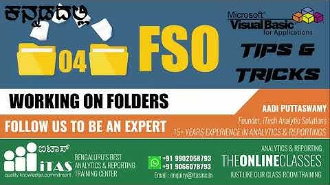 VBA TIPS AND TRICKS - KANNADA | 04 FSO - WORKING ON FOLDERS