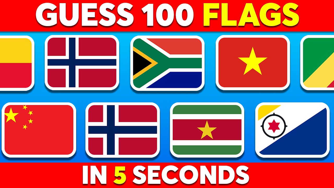 Guess the Country by the Flag Quiz 🌎 | Can You Guess 100 Flags? | The Quiz Nova