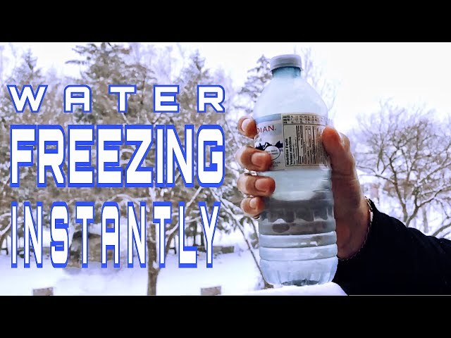 Bottled water freezes instantly due to bizarre circumstances