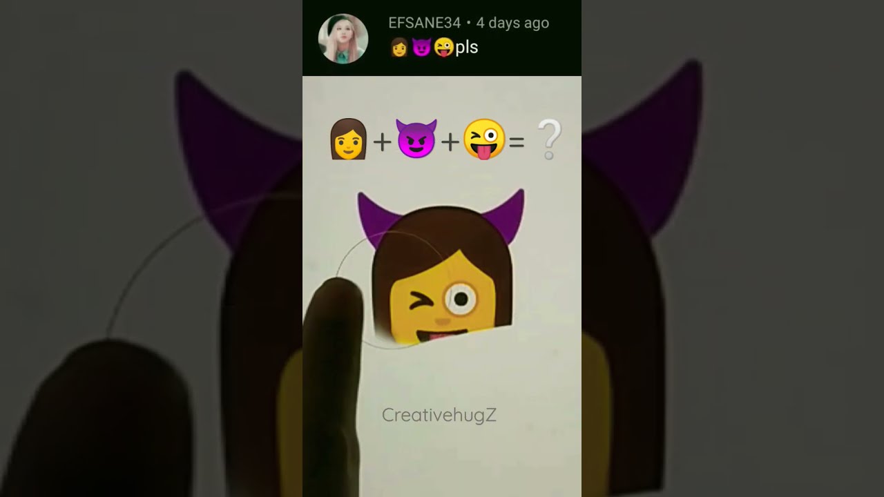 Emoji Mix Devil Girl With Funny Drawing Viral Trending Shorts CreativehugZ