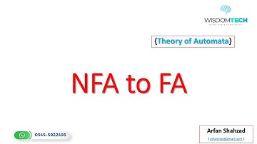 Theory of Automata NFA to FA in Urdu by Arfan Shahzad