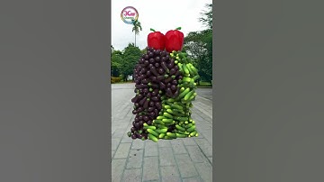 Create humanoid fruit and vegetable characters🍊🍆 stand up and walking bumps... 3D special effects