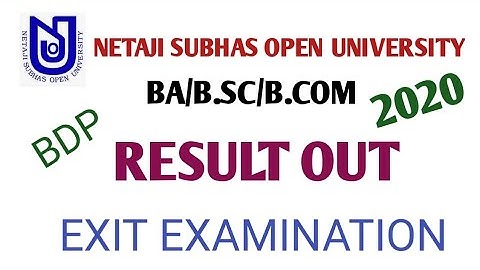 NSOU/BDP/exit Examination/RESULT OUT/TODAY