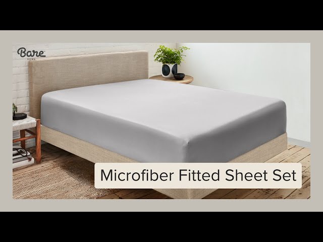 Bare Home Dual Pocket Microfiber Sheet Set - Queen - Gray