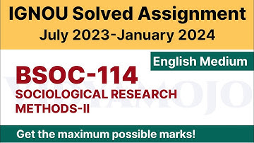 IGNOU BSOC 114 Solved Assignment 2023-24 [PDF Download] | English Medium