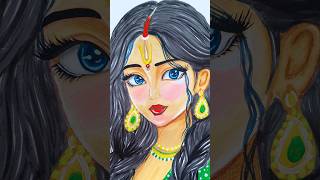 Radha Rani Chandan Tika ✨🌼 | Divine Forehead Art 🎨 #shorts