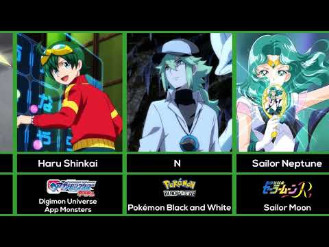 Green Hair character in every anime