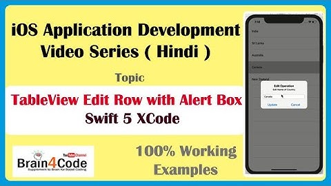How to Edit Row in Table View Using Alert Controller in Swift 5 XCode | Hindi | Input TextField