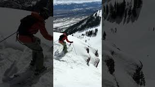 Corbets at Jackson🤙 #skiing #jackson #extremesports