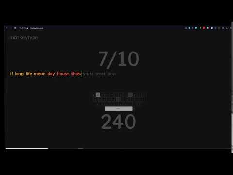 240 WPM - Burst PB - monkeytype