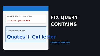 How to Fix QUERY Contains Not Matching Text in Google Sheets