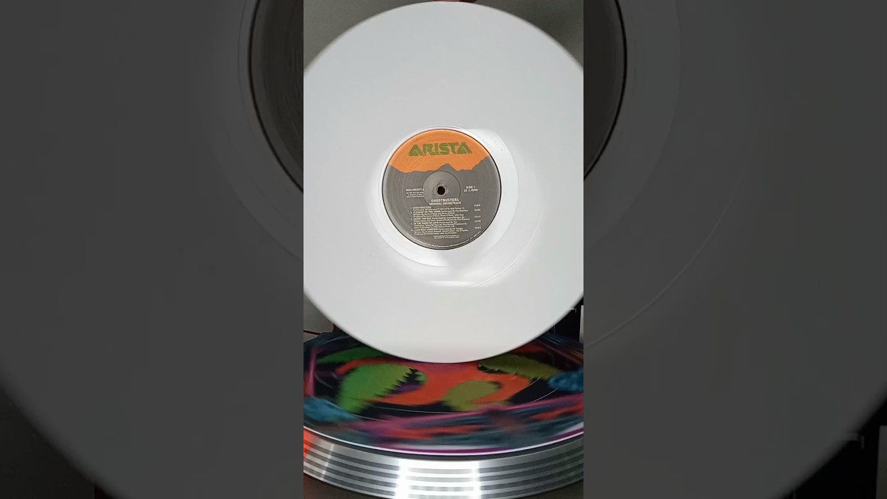 Literally spinning wax: "Ghostbusters" soundtrack edition.