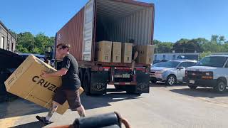 Recumbent Road Bike Container Arrives at Warehouse | CRUZBIKE S40