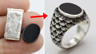 how to make silver signet ring  signet ring for men