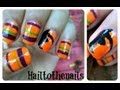 Halloween Nail Tutorial: Stripes & Witches