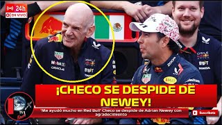 'Me ayudó mucho en Red Bull' Checo se despide de Adrian Newey con agradecimiento
