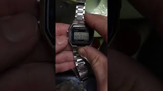 Casio (593)A163W настройка даты,времени,будильника.