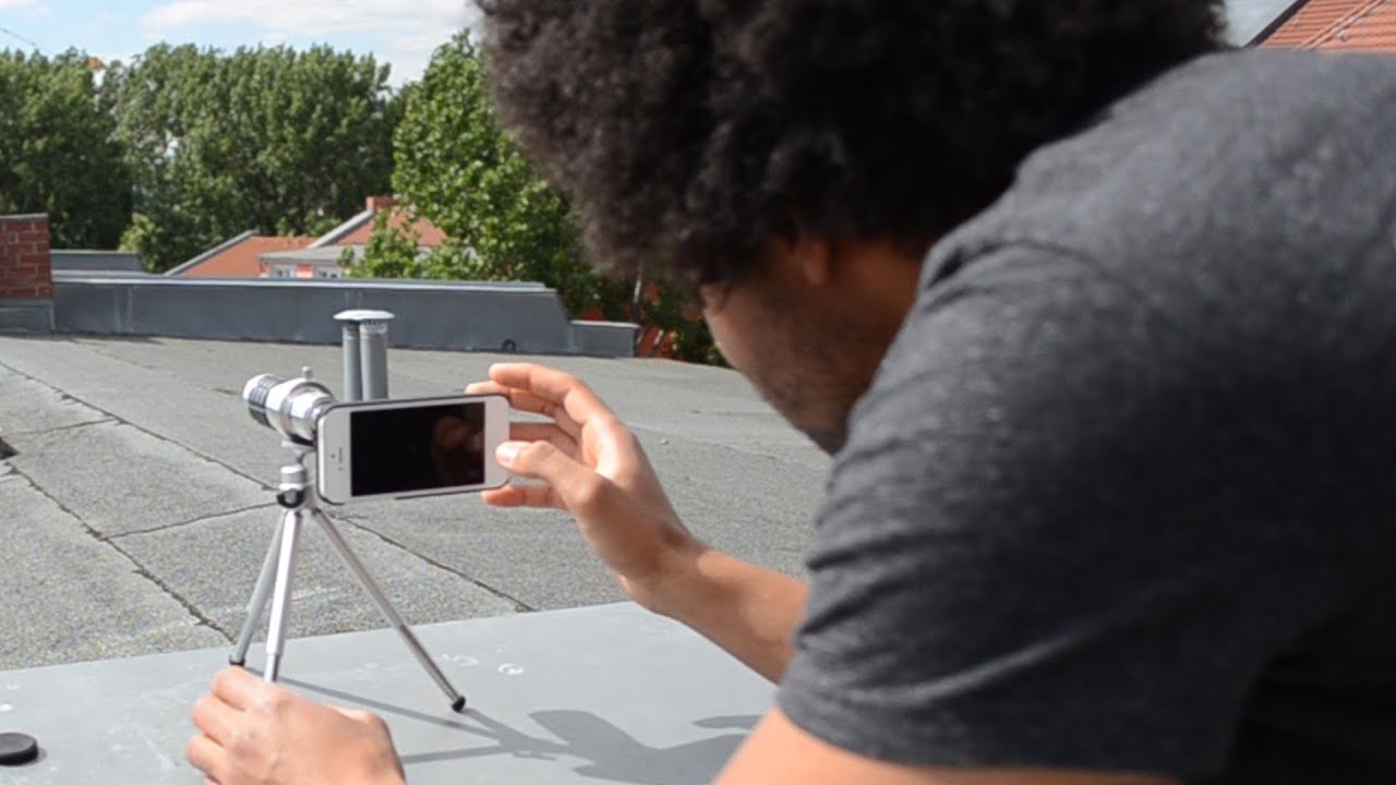 iPhone 5 Objektiv für 12x Zoom und Stativ - YouTube
